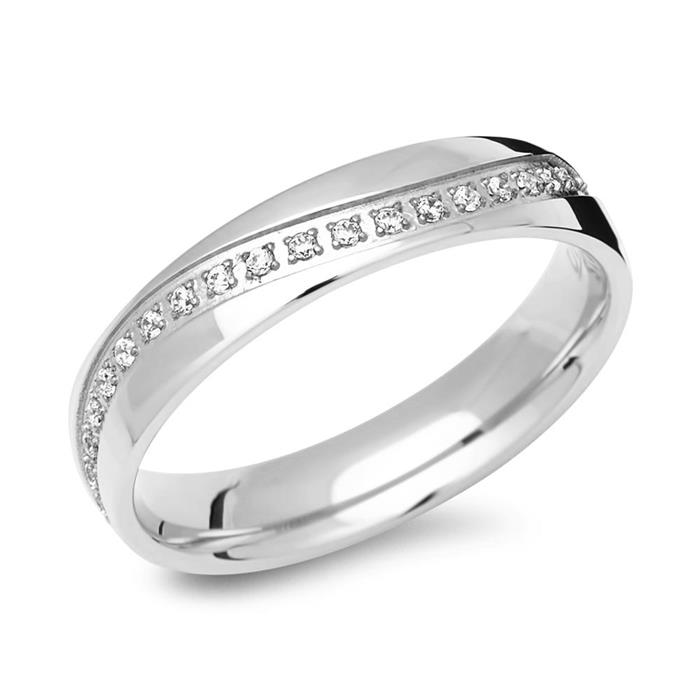 Fine stainless steel ring for women 19 stones