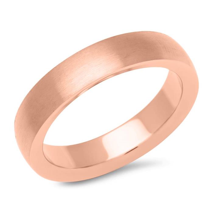 Rosegoldene stainless steel wedding rings with stone trimming