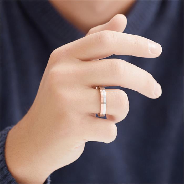 Edelstahl-Ring 4,5 mm breit roségold silber