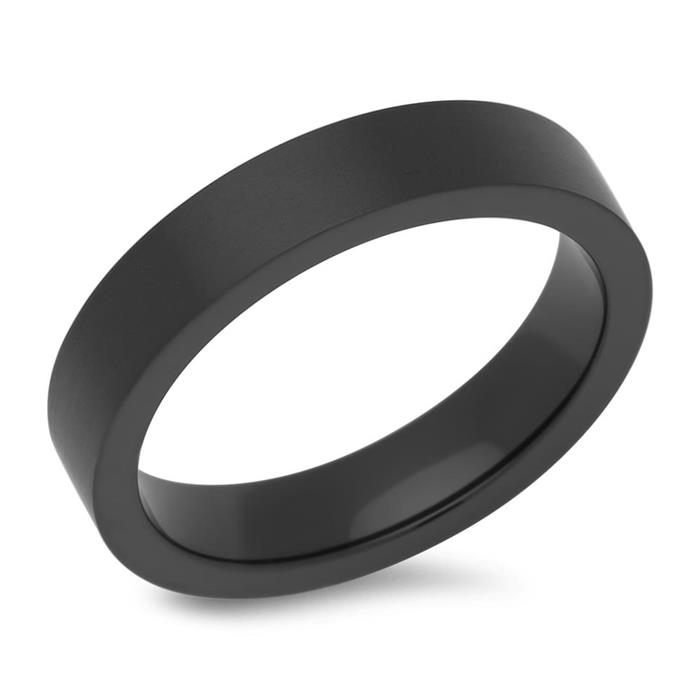 Zwarte roestvrijstalen ring van 4,5 mm breed