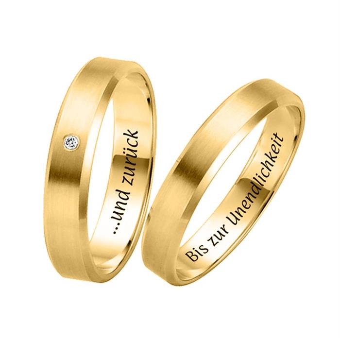 Wedding rings yellow gold 4mm