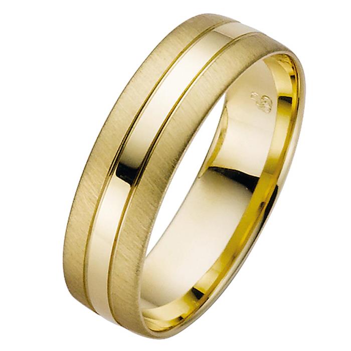 Yellow gold wedding rings 6mm