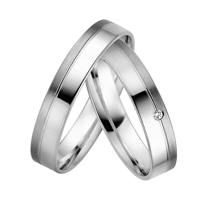 Wedding rings white gold 4mm