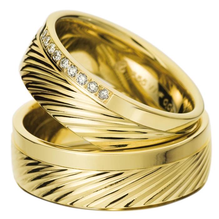 Wedding rings yellow gold 7mm