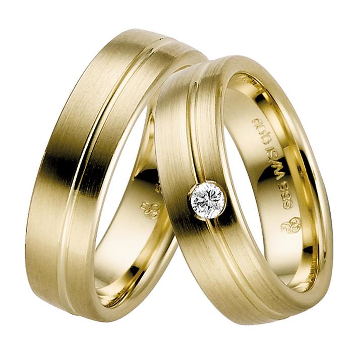 Wedding rings yellow gold 6mm