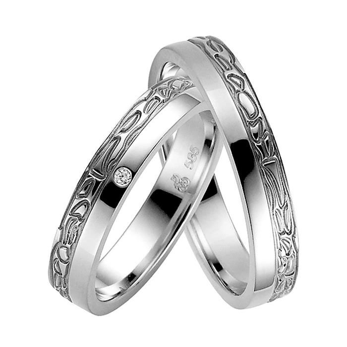 Wedding rings white gold 4mm