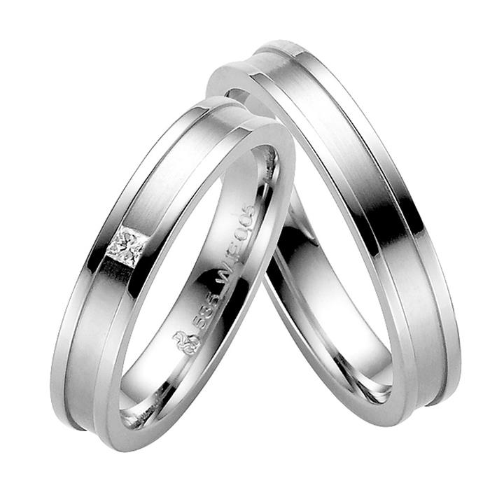 Wedding rings white gold 4mm