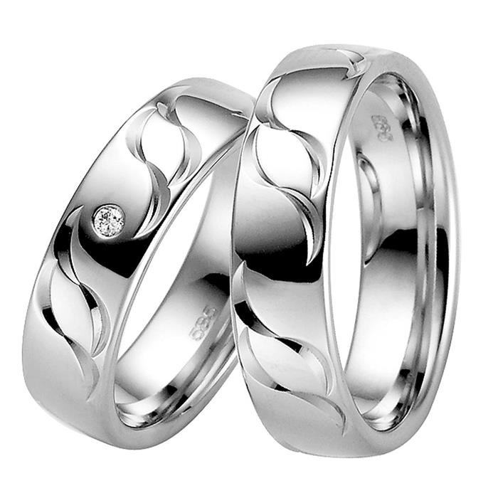 Wedding rings white gold 6mm