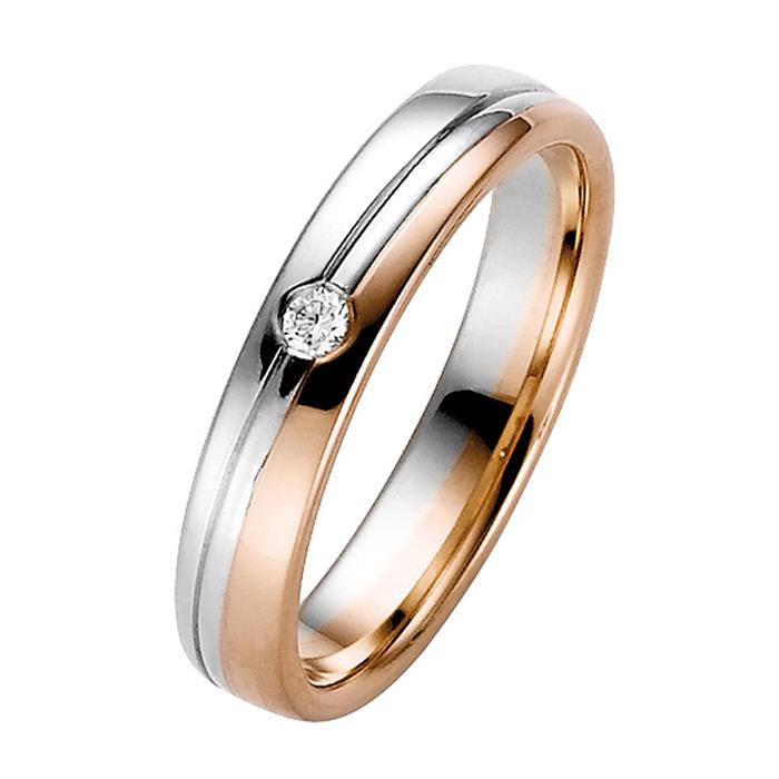 Wedding rings white / red gold 4mm