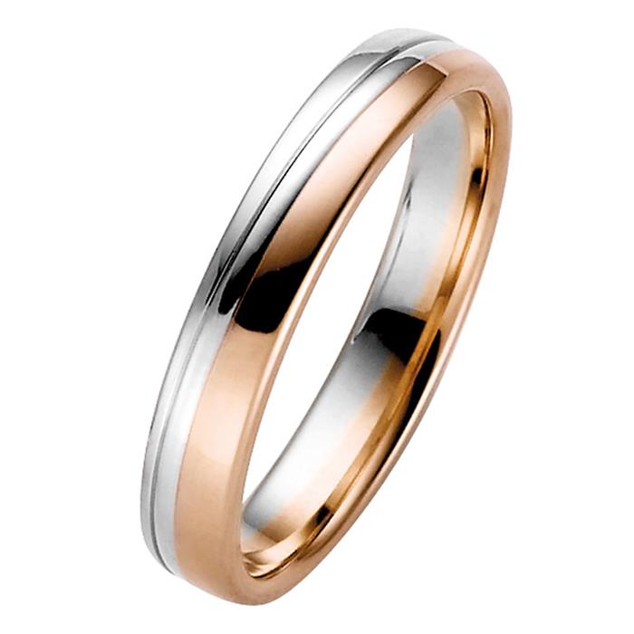 Wedding rings white / red gold 4mm