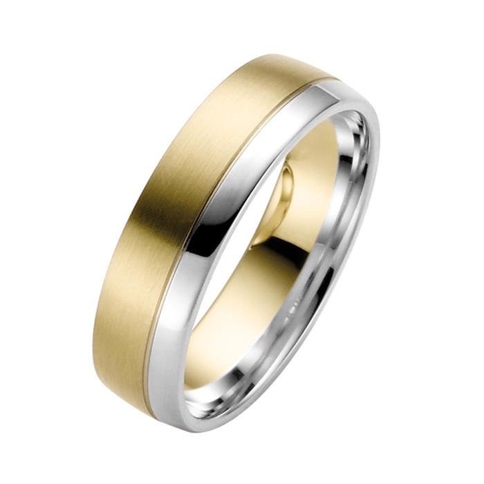 Yellow and white gold wedding rings 6mm