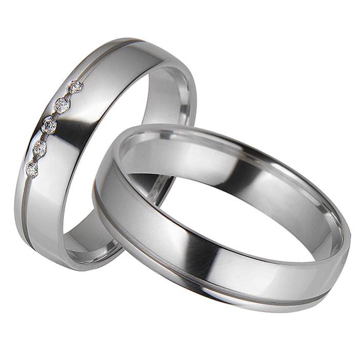 Wedding rings white gold 5mm