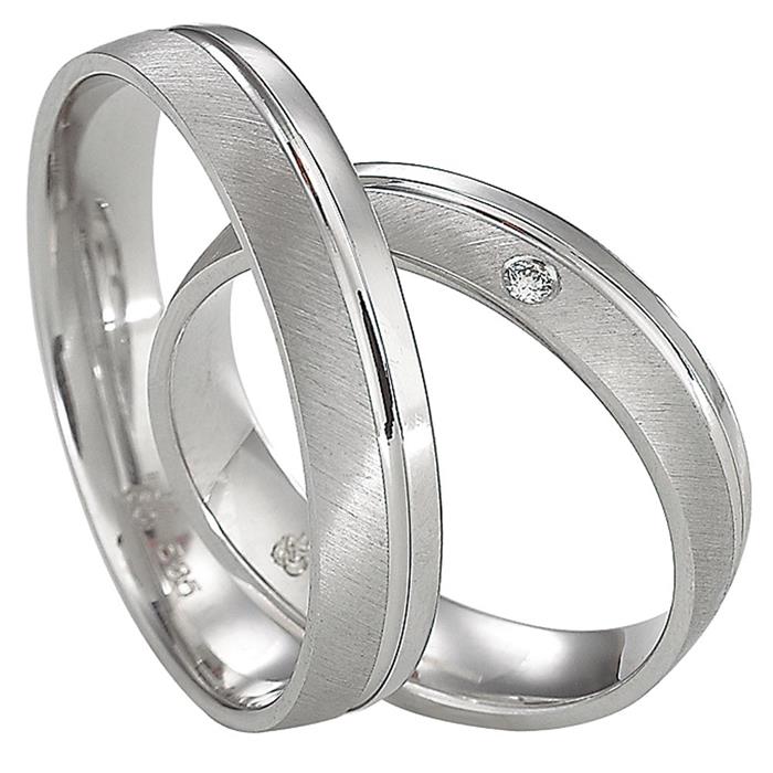 Wedding rings white gold 4,5mm