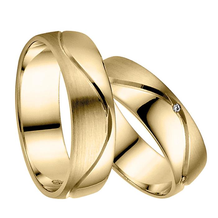 Wedding rings yellow gold 6mm