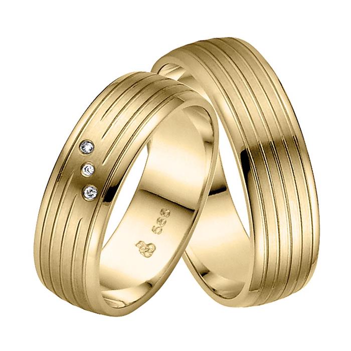 Yellow gold wedding rings 6mm