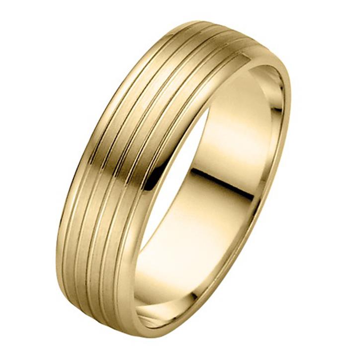 Yellow gold wedding rings 6mm