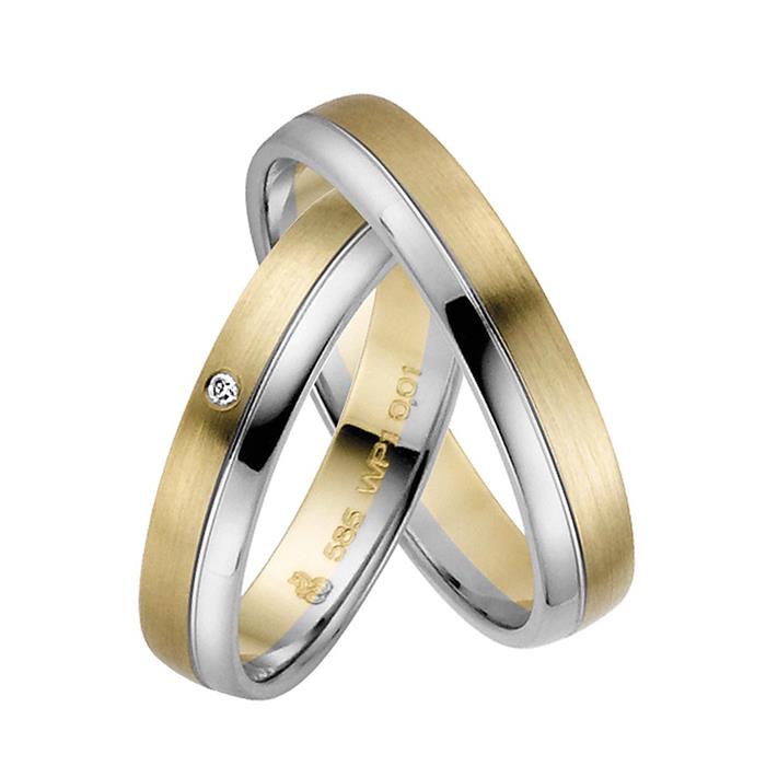 Yellow and white gold wedding rings 4mm