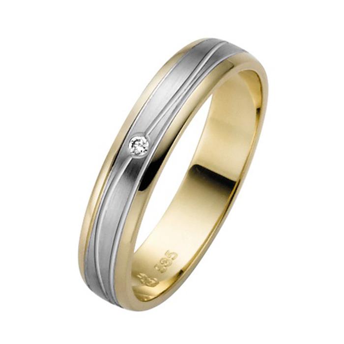 Wedding rings yellow and white gold 4mm