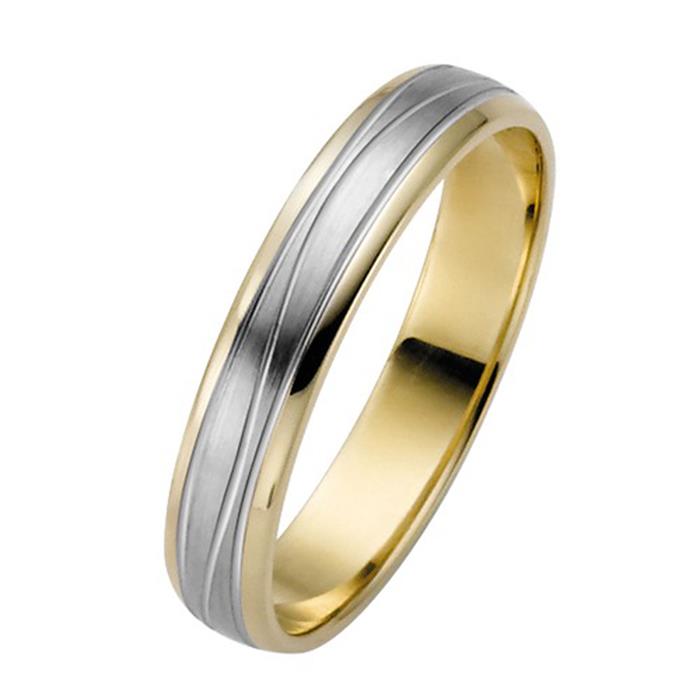 Wedding rings yellow and white gold 4mm