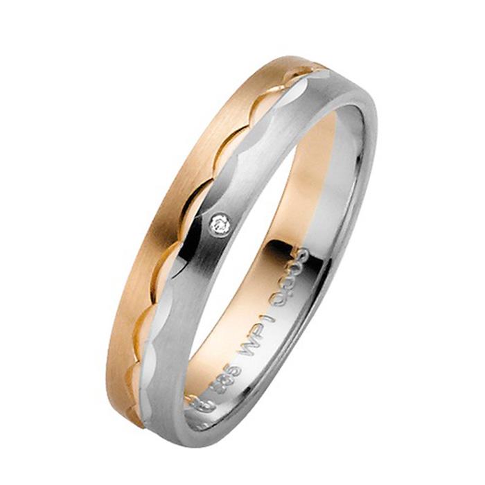 White and rose gold wedding rings 4mm