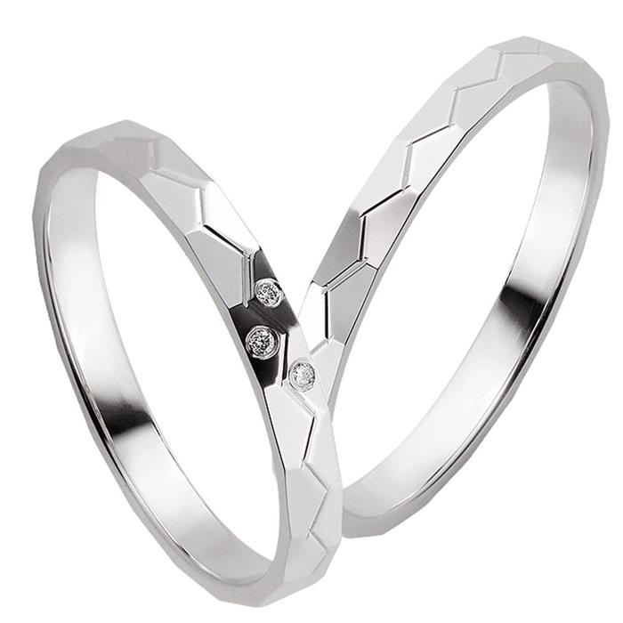 Wedding rings white gold 2,5mm