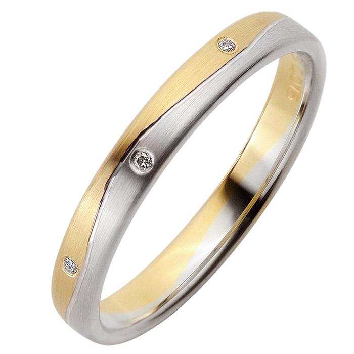 Wedding rings yellow-white gold 3mm