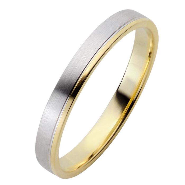 Wedding rings yellow-white gold 3mm