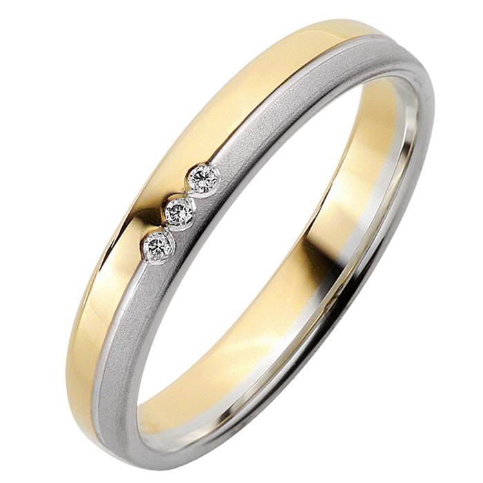 Wedding rings yellow-white gold 3,5mm