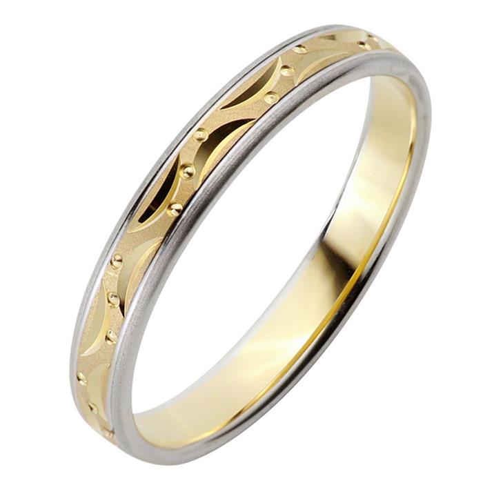 Wedding rings yellow-white gold 3,5mm