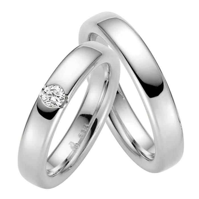 White gold wedding rings 4,5mm