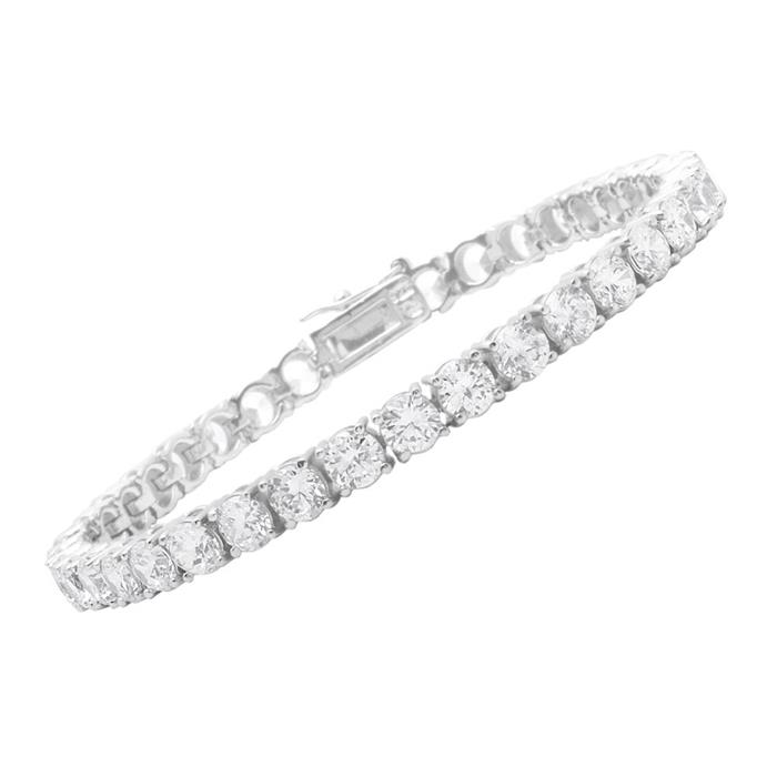 Top bracelet silver sterling with zirconia single row