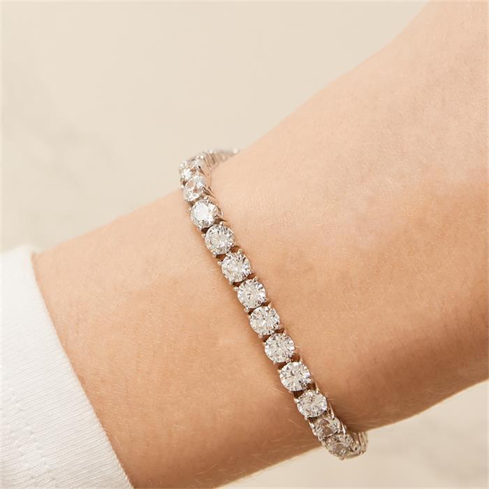 Top Bracelet Silver Sterling With Zirconia Single Row