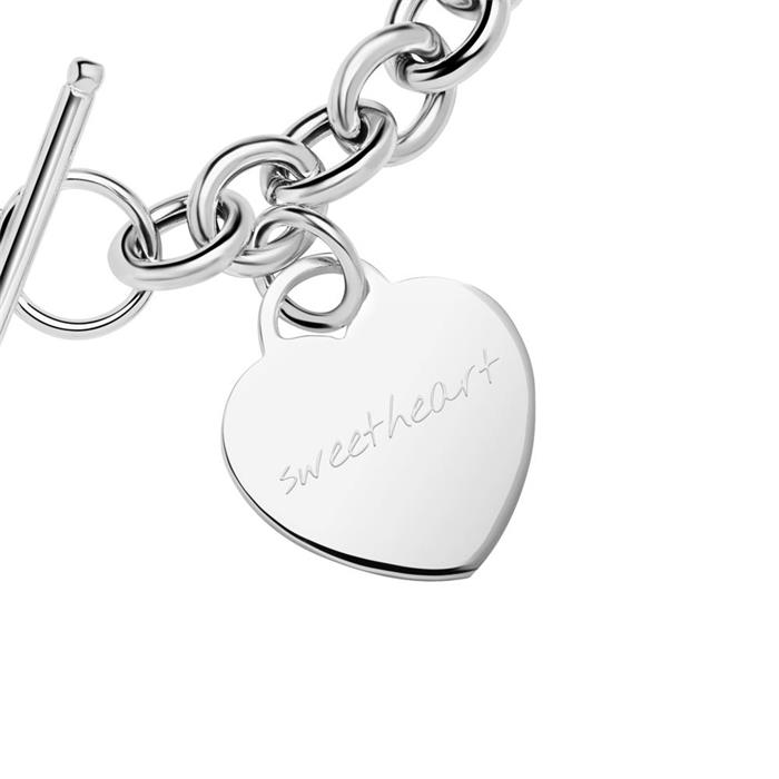 High quality bracelet silver with heart pendant