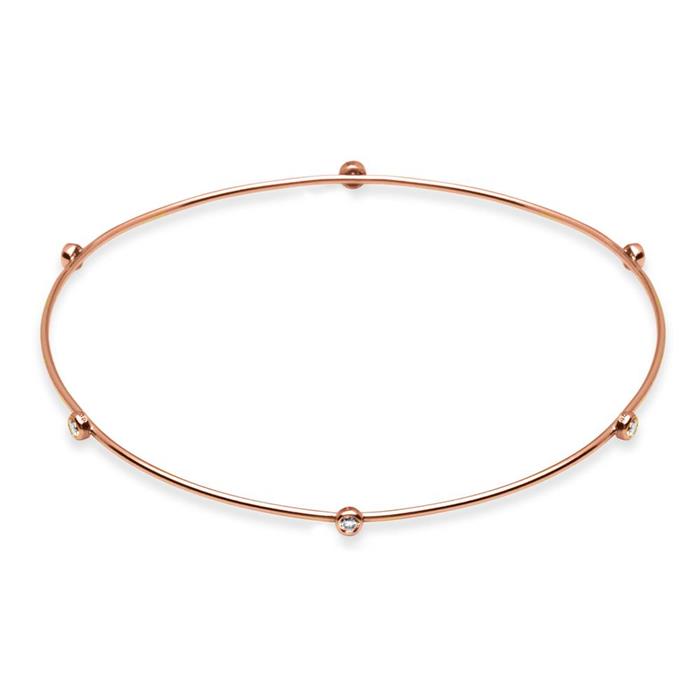 Armband 925 roségoud verguld met Zirkonia