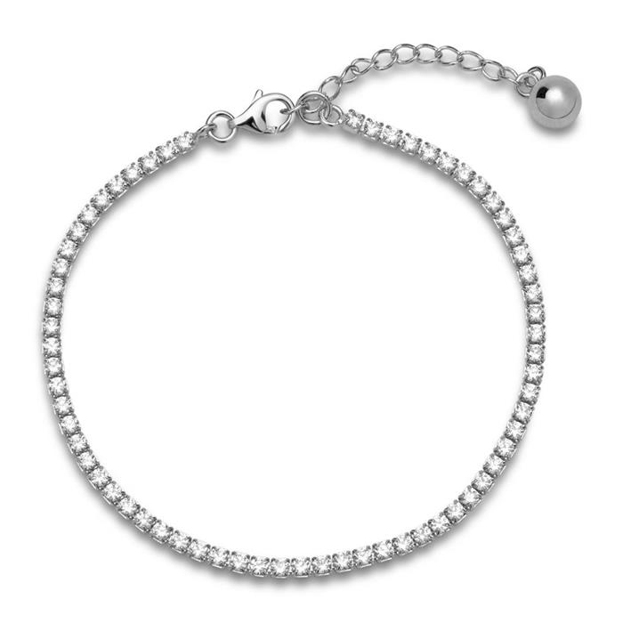 Tennis bracelet sterling silver polished zirconia