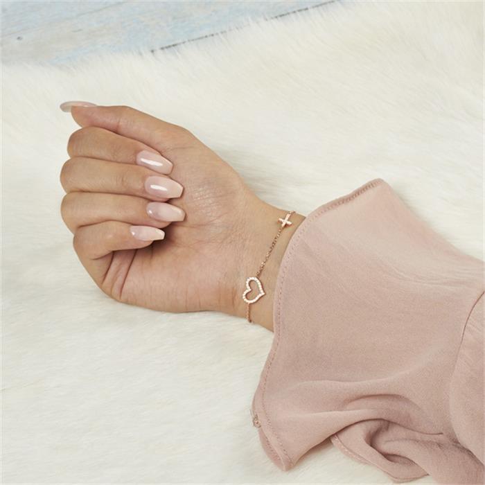 Rose gold plated bracelet sterling silver