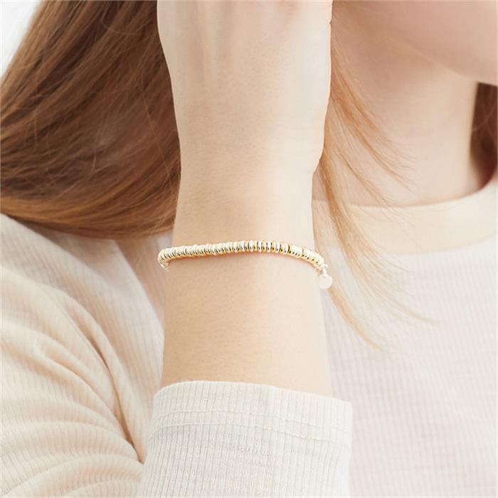 Bracelet with gold-plated and silver beads for ladies