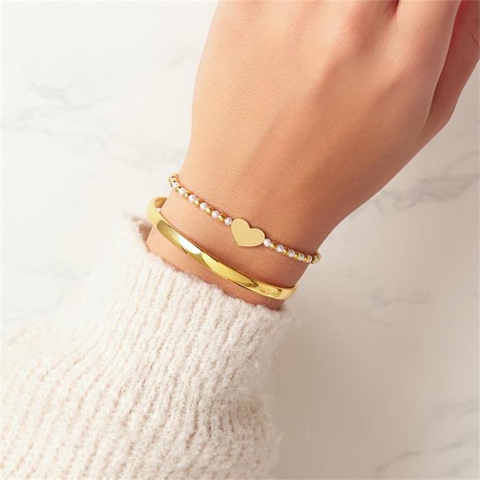 Brazalete de plata 925 bañado en oro amarillo