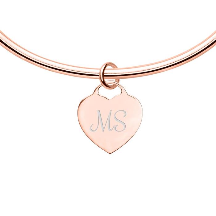 Bracelet rose gold plated sterling silver with heart