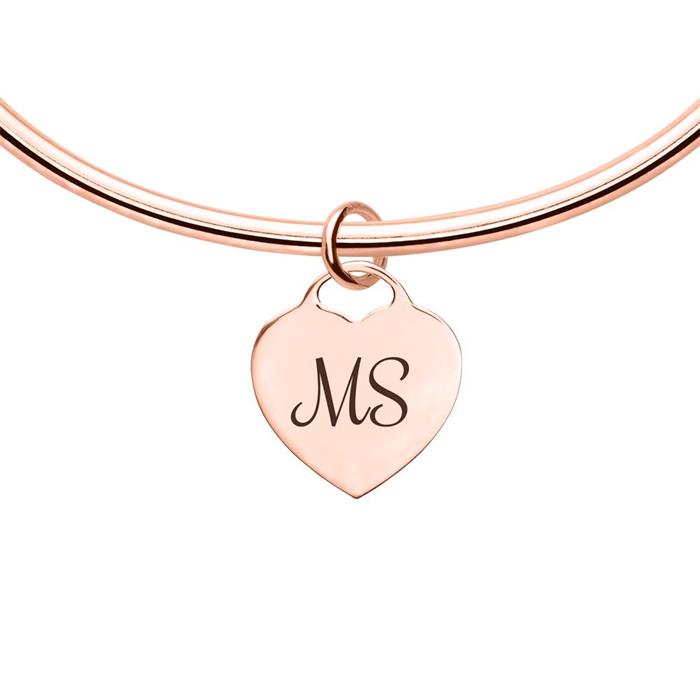Bracelet rose gold plated sterling silver with heart