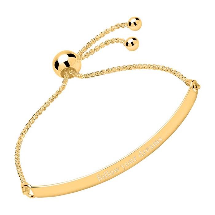 Engraving bracelet sterling silver gold plated