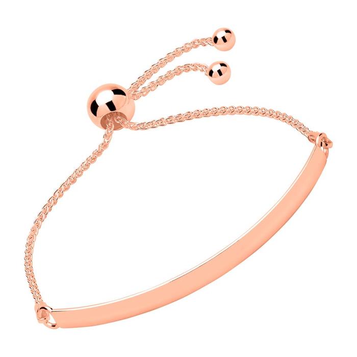 Pulsera de plata 925 grabable en oro rosa