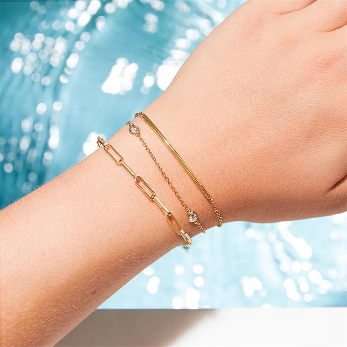 Pulsera de mujer en plata esterlina 925 bañada en oro