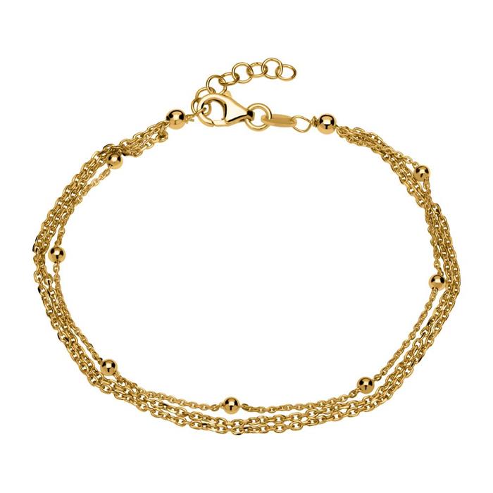 Gold plated sterling silver bracelet with ball elements