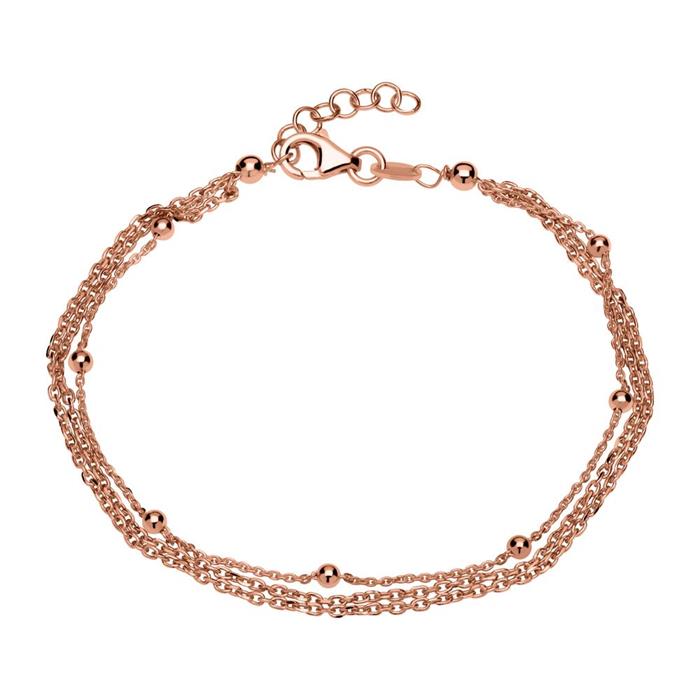 Silver bracelet rose gold plated with lobster clasp
