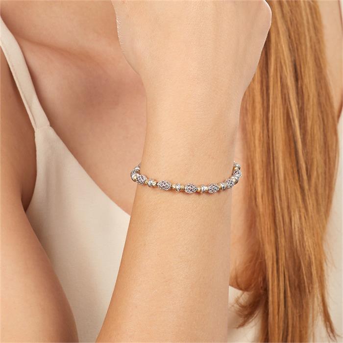 Bracelet in sterling silver, partially gold-plated