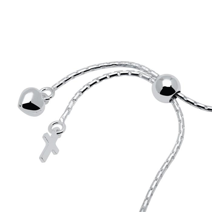 Sterling silver bracelet with heart and cross