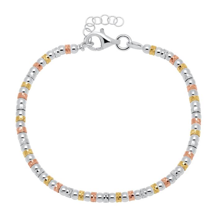 Bracelet in sterling silver tricolor