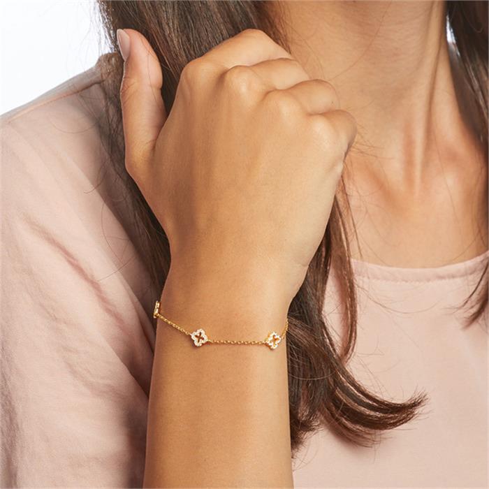 Bracelet In Gold-Plated Sterling Silver With Zirconia