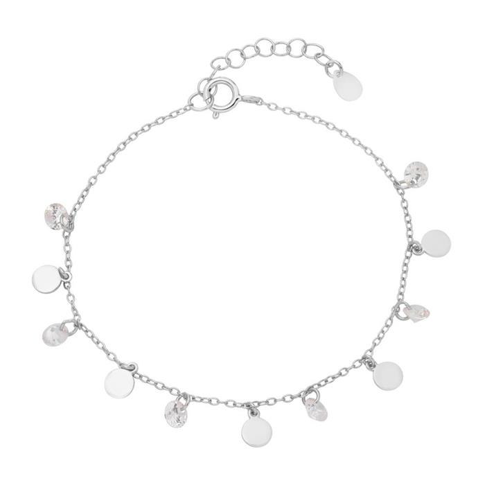 Bracelet in sterling silver with zirconia